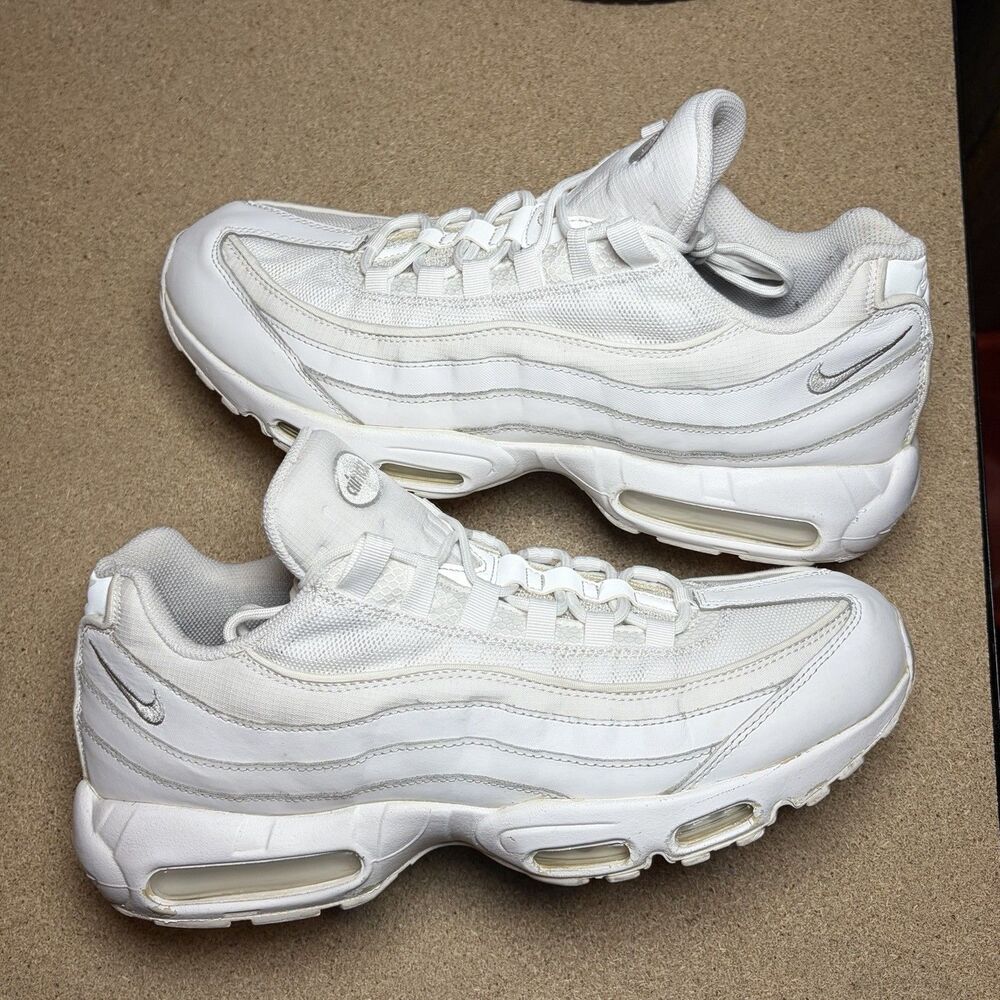 Nike Air Max 95 Shoes Mens Size 13 White Leather Running Sneakers CT1268-100